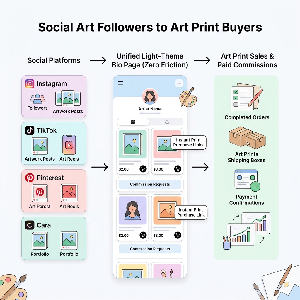 Social Art Followers to Art Print Buyers Funnel