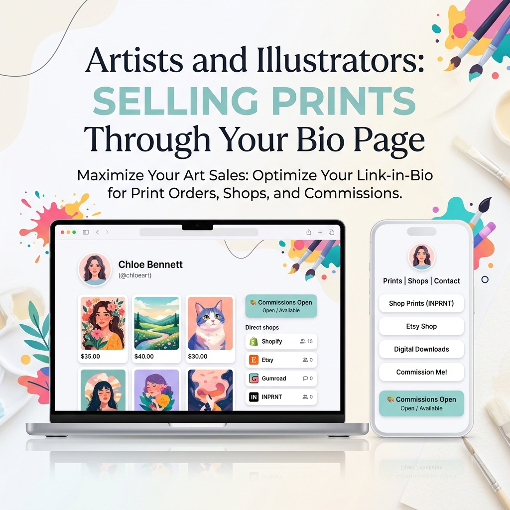Artists and Illustrators: Selling Prints Through Your Bio Page