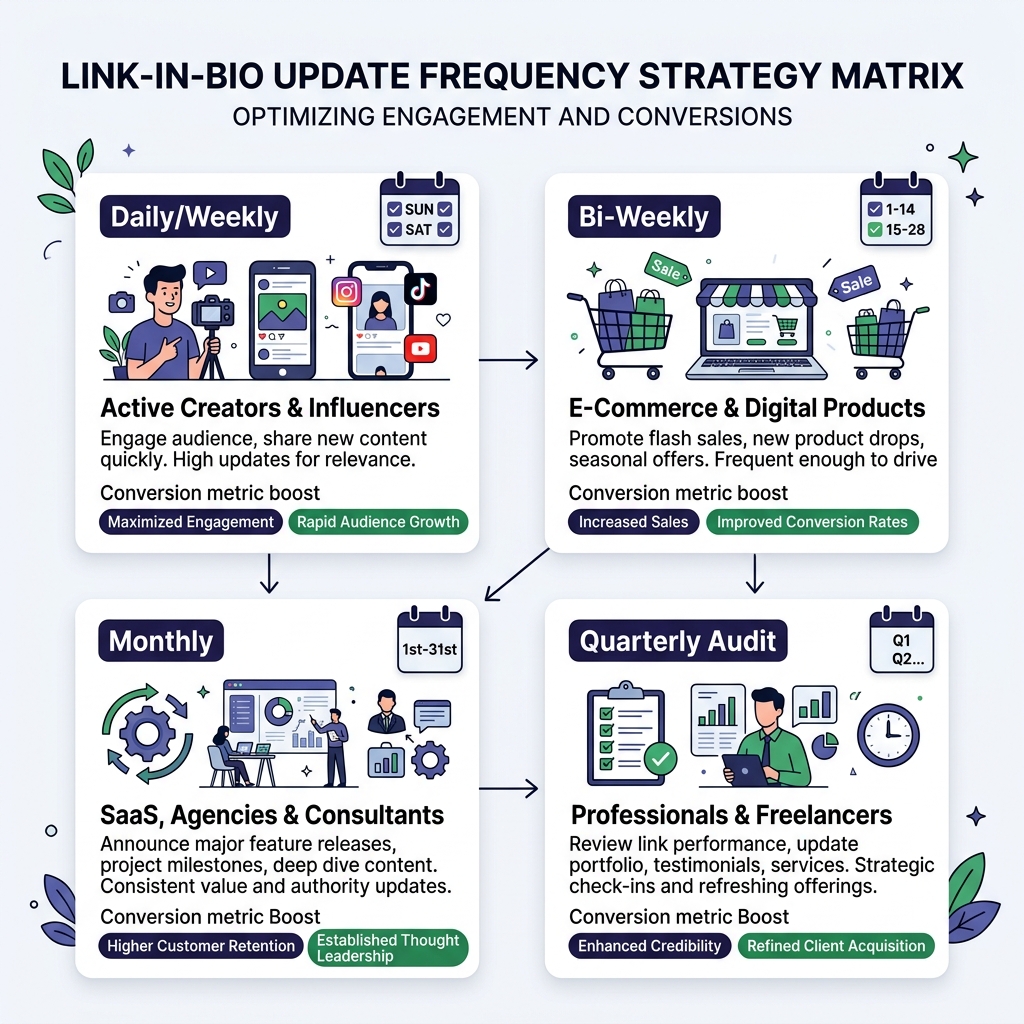 Link-in-Bio Update Frequency Strategy Matrix