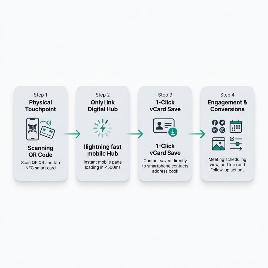 Digital Business Card Networking Ecosystem Workflow