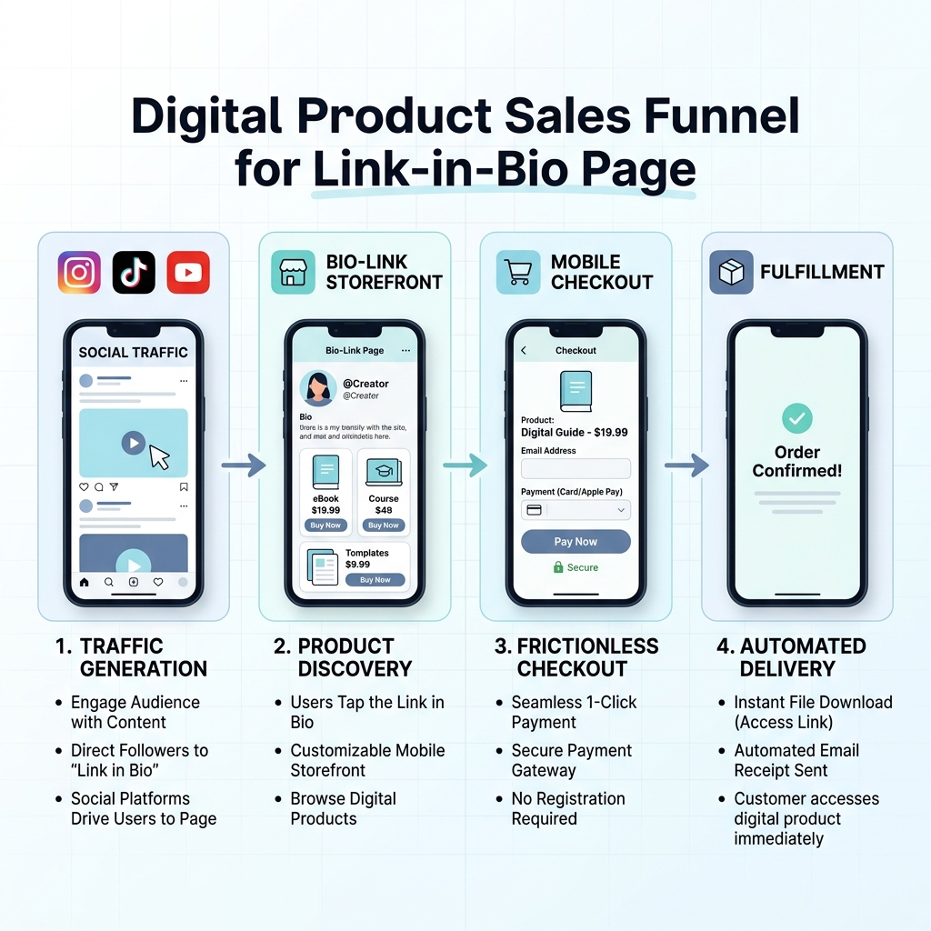 Digital Product Sales Funnel Diagram
