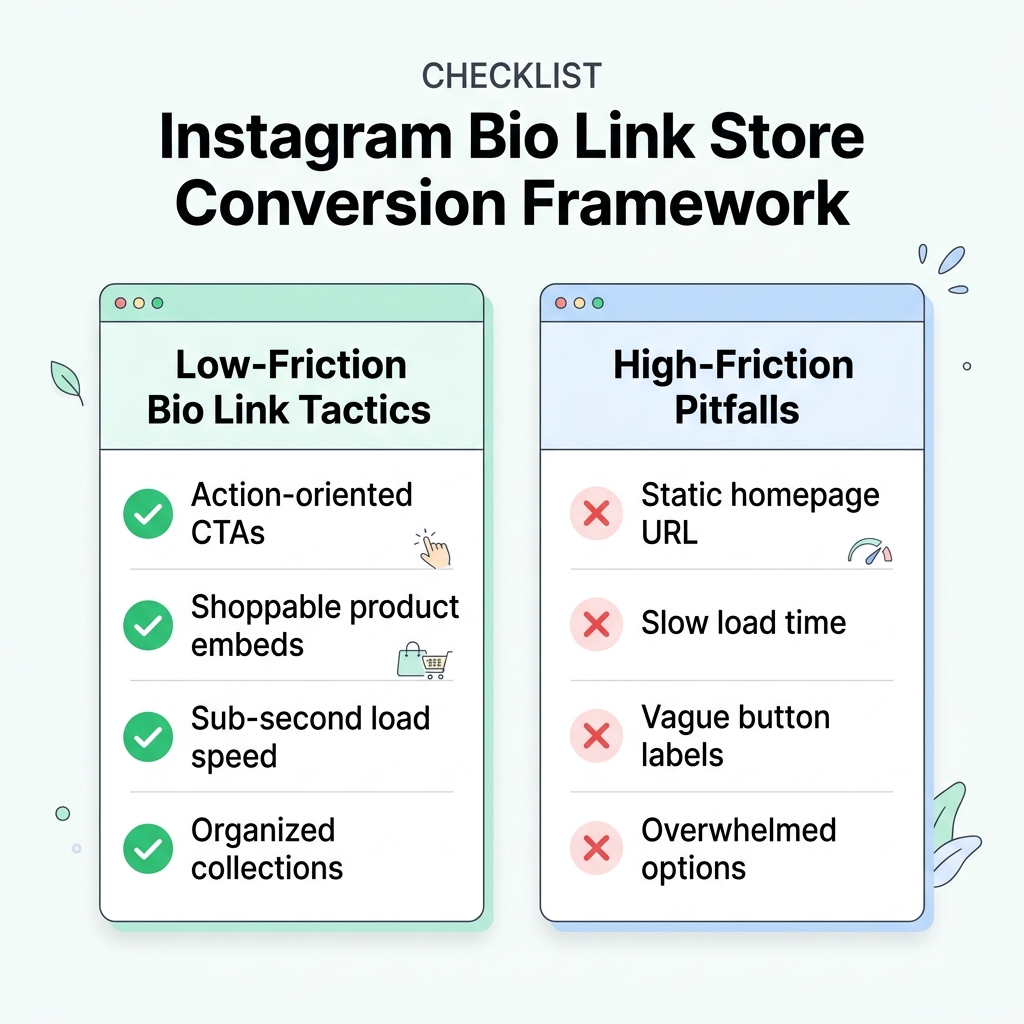 Instagram Bio Link Store Conversion Framework Checklist