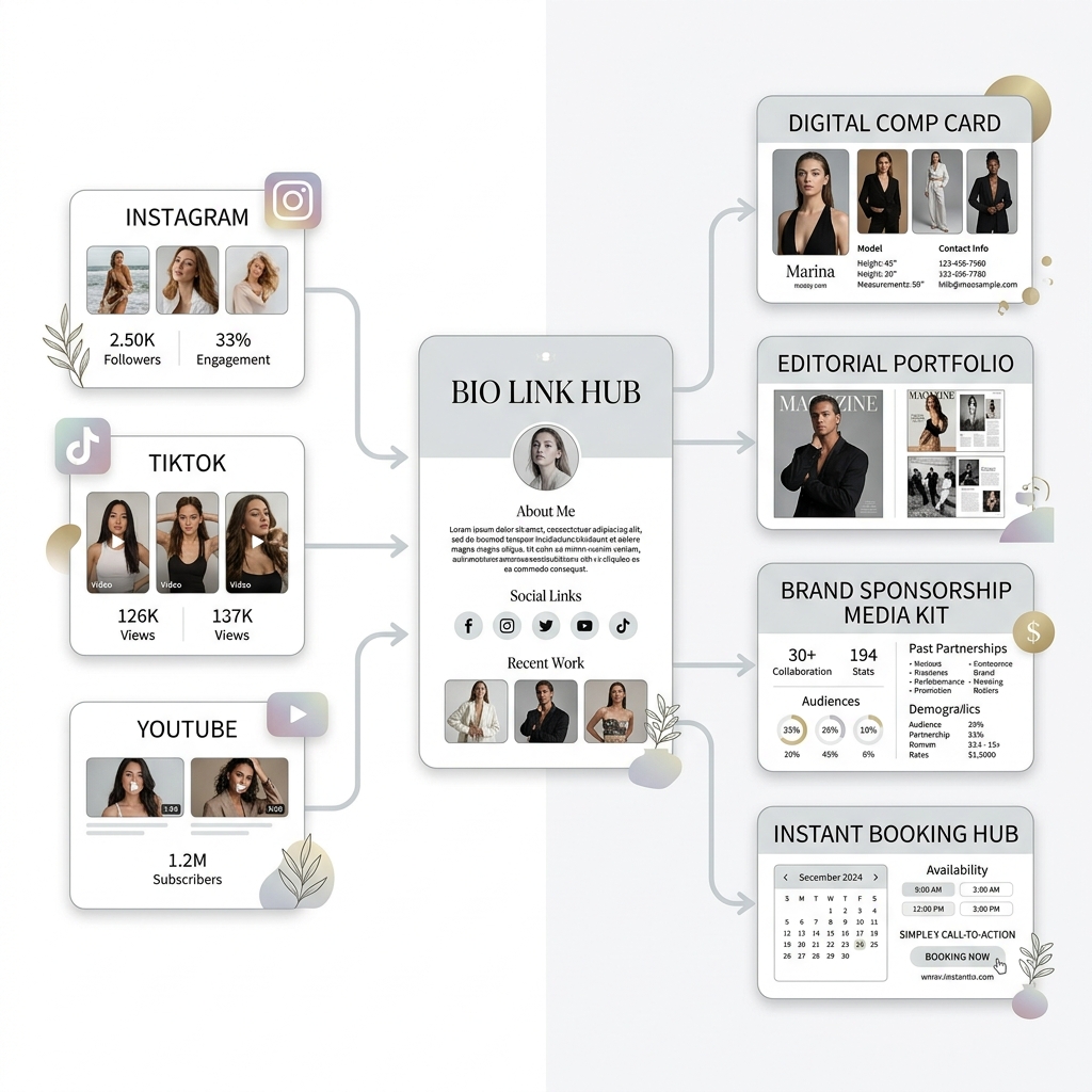 Model and Influencer Portfolio Ecosystem Light Diagram