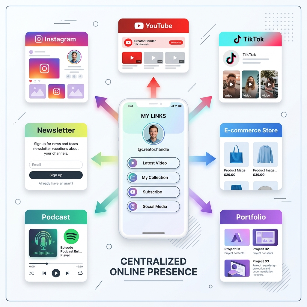 Centralized Online Presence Ecosystem in Clean Light Theme