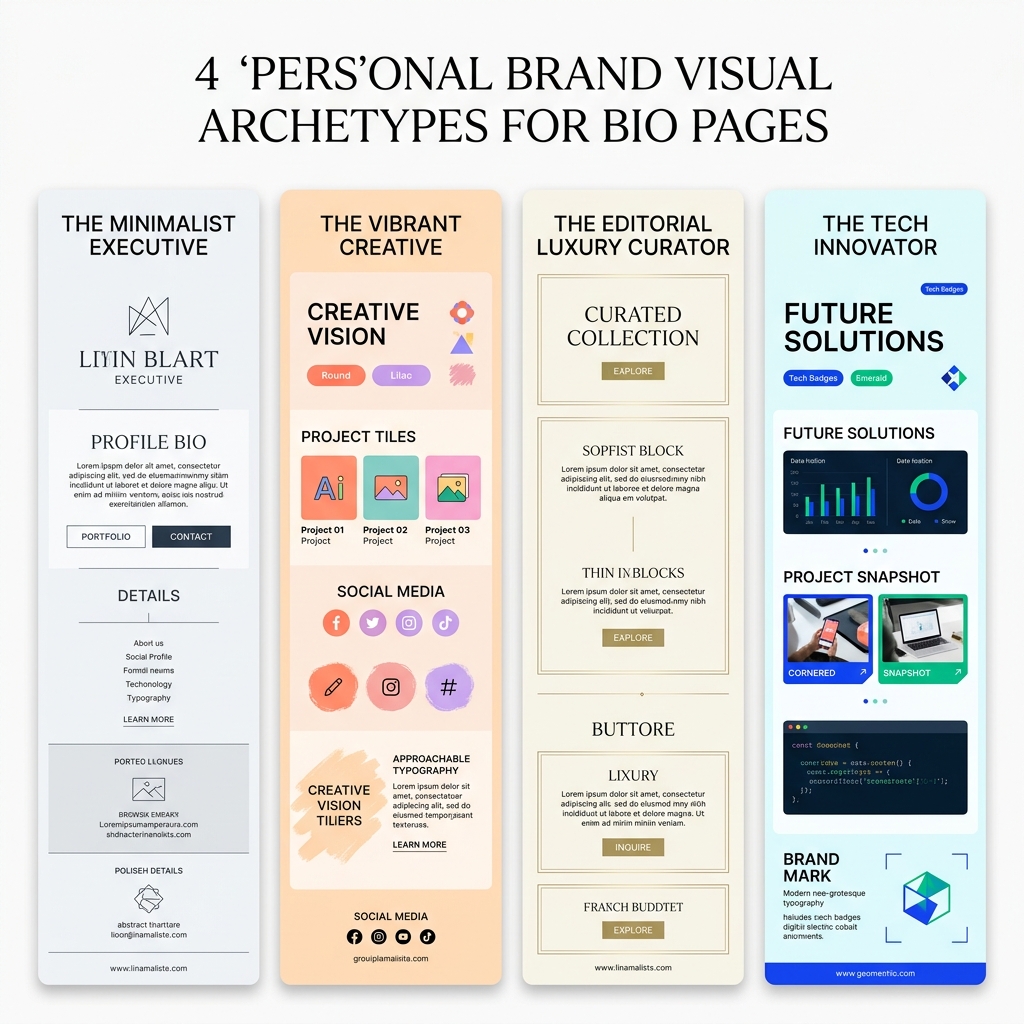 4 Personal Brand Visual Archetypes for Bio Pages