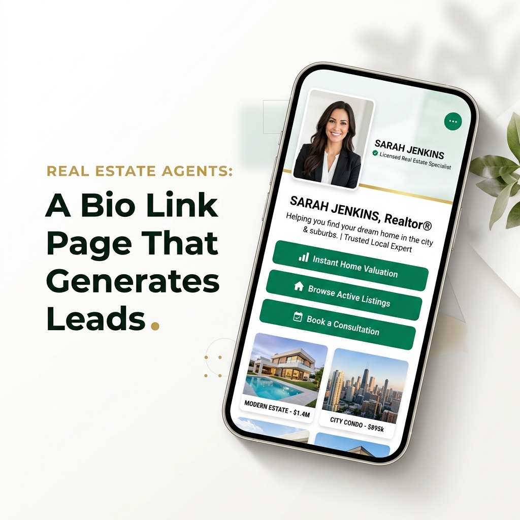 Real Estate Agents: A Bio Link Page That Generates Leads