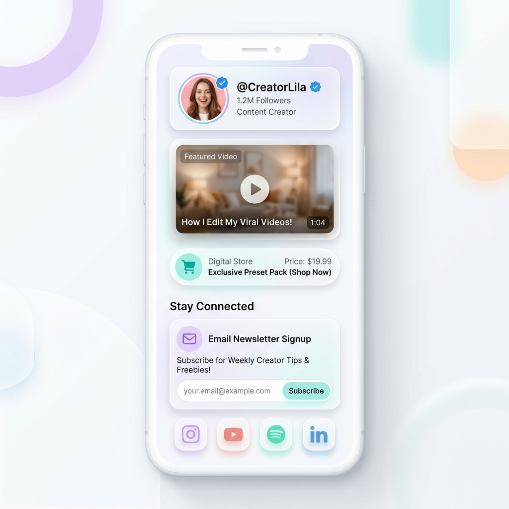 TikTok Bio Light Theme Layout Showcase