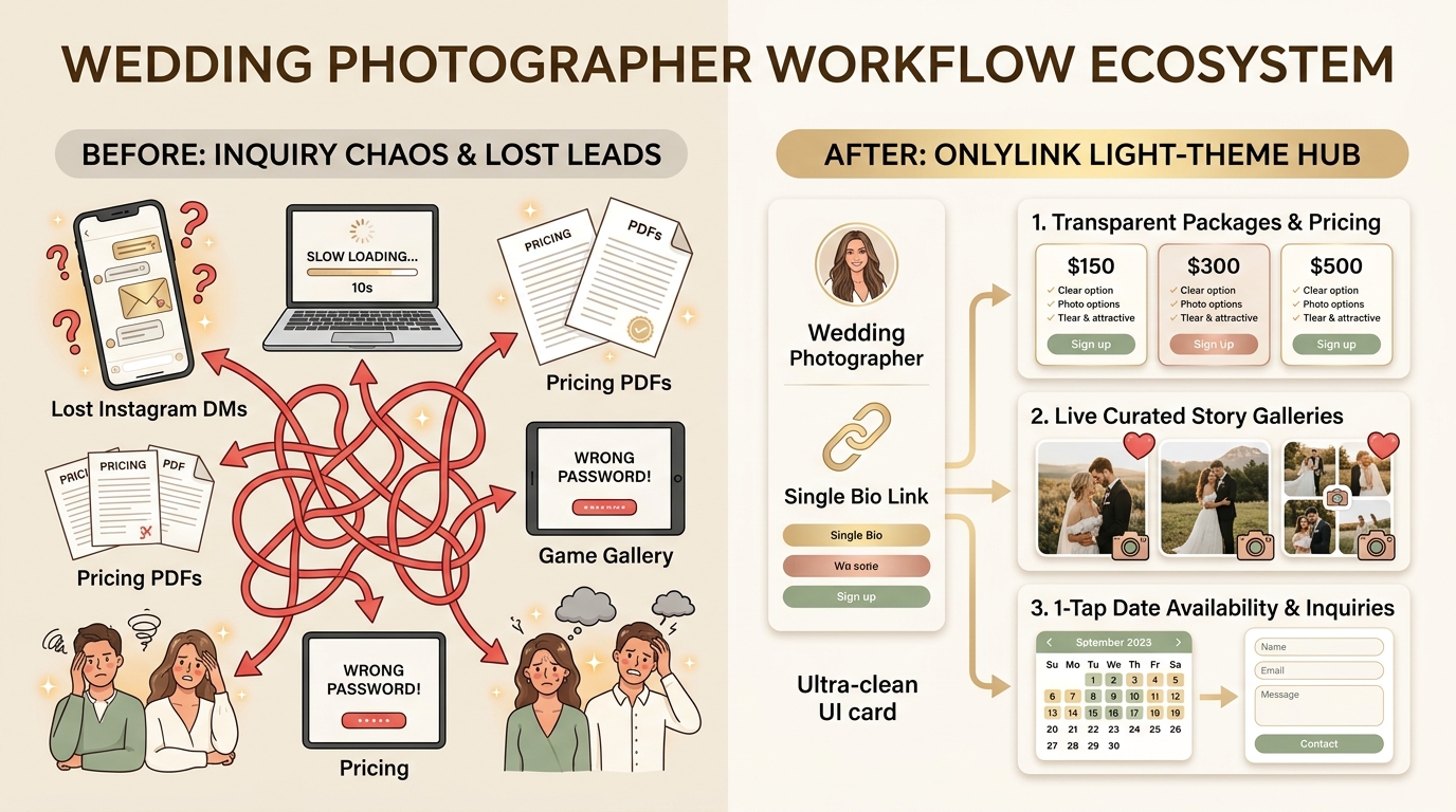 Wedding Photographer Bio-Link Ecosystem Light Diagram