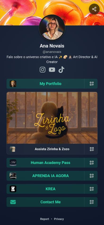 An OnlyLink page for a photographer, with a photo background